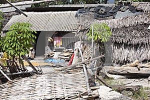 Poor hut seaweed gatherers, Nusa Penida, Indonesia