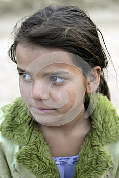 Poor indian girl portrait