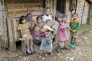 Poor laotian hmong children