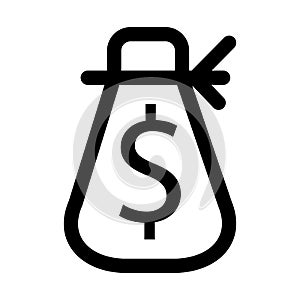 Poor money icon line isolated on white background. Black flat thin icon on modern outline style. Linear symbol and editable stroke