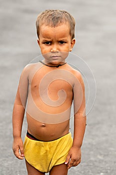 Poor needy Indian child photo