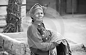 A poor old woman isolated closeup portraits unique photo photo