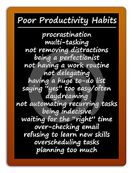 Poor productivity habits
