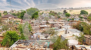 Poor townships next to Johannesburg, South Africa