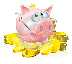 Poorly piggy bank concept