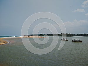 Poovar golden sand beach and estuary, Thiruvananthapuram, Kerala