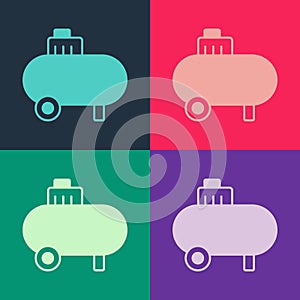 Pop art Air compressor icon isolated on color background. Vector