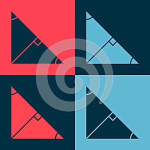 Pop art Angle bisector of a triangle icon isolated on color background. Vector