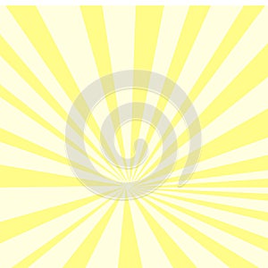 Pop art background, yellow sun rays on an orange background, raster points