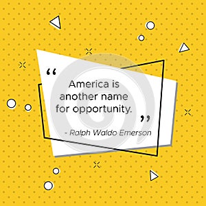 Pop-art banner Ralph Emerson opportunity quote