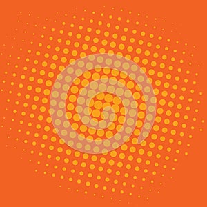 Pop Art Bittersweet Orange Dots Comic Background Vector Template Design photo