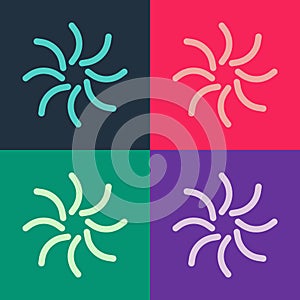 Pop art Black hole icon isolated on color background. Space hole. Collapsar. Vector