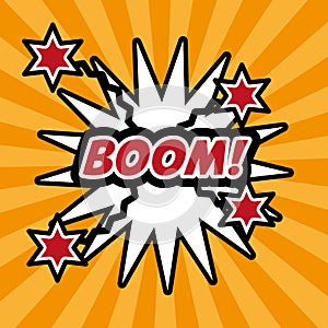 Pop art boom comic bubble speech explotion photo