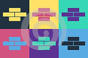 Pop art Bricks icon isolated on color background. Vector