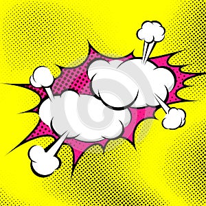 Pop art bubble collision abstract retro background