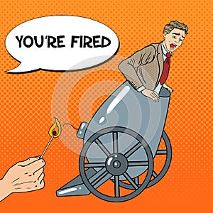 Pop Art Cannon Business Man Gets Fired