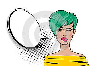 Pop art cartoon comic woman