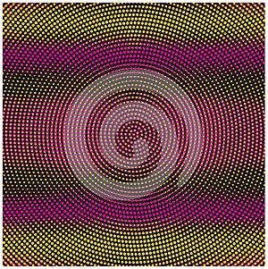 Pop Art Colors Dots Vector Radial Texture Background