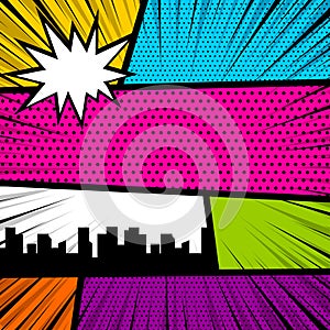 Pop art comic book colored backdrop