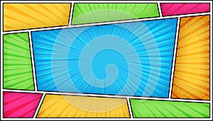 Pop art comic book page template