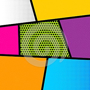 Pop art comic book strip background