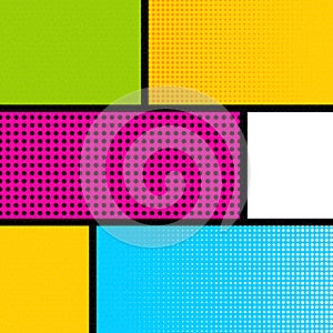 Pop art comic book strip background