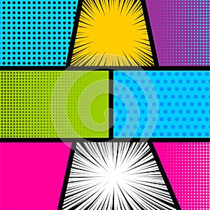 Pop art comic book strip background