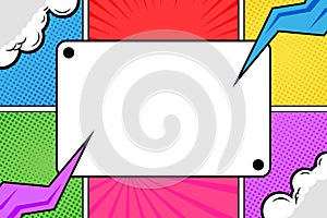 pop art comic cartoon page background