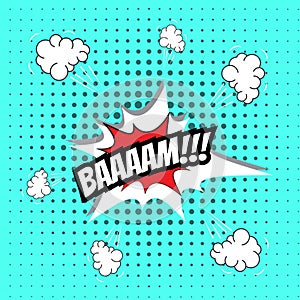 Pop art comic speech bubble, Bam