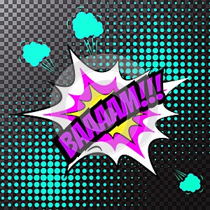 Pop art comic speech bubble, Bam
