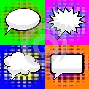 Pop art comic speech bubbles