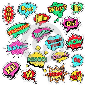 Pop Art Comic Speech Bubbles Set