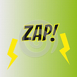 Pop art comics ZAP speech bubble.