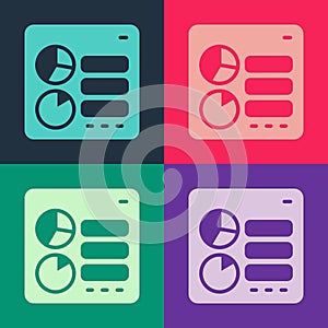 Pop art Computer api interface icon isolated on color background. Application programming interface API technology