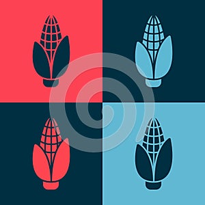 Pop art Corn icon isolated on color background. Vector