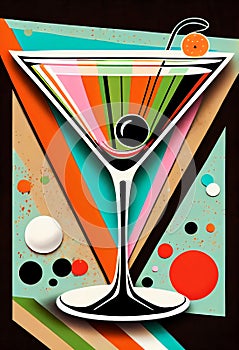 Pop Art Deco Martini