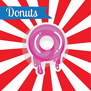 Pop Art donuts card poster price tag illustration background