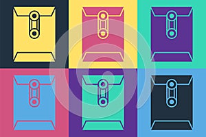 Pop art Envelope icon isolated on color background. Email message letter symbol. Vector Illustration