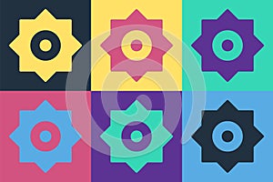 Pop art Falling star icon isolated on color background. Meteoroid, meteorite, comet, asteroid, star icon. Vector