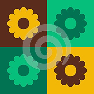Pop art Flower icon isolated on color background. Sweet natural food. Vector