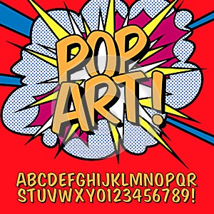 Pop Art font alphabet vector