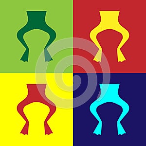 Pop art Frog legs icon isolated on color background. Vector photo