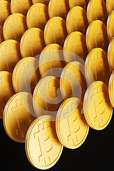 Pop art full frame bitcoin coins