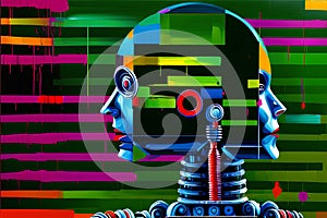 Pop art, GPT 4, AI, ai Robot, ai projects, ai illustration, digital art. photo
