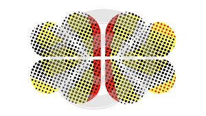 Pop Art Halftone Clover Leaf Pattern Element, vector design Generative AI