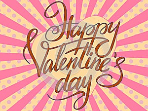 Pop art Happy Valentines Day Typographic Lettering isolated on white