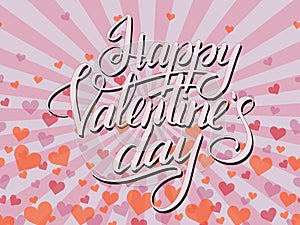 Pop art Happy Valentines Day Typographic Lettering isolated on white