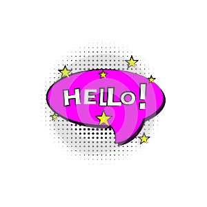 pop art HELLO bobble color icon