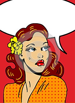 Pop art illustration of a woman