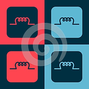 Pop art Inductor in electronic circuit icon isolated on color background. Vector